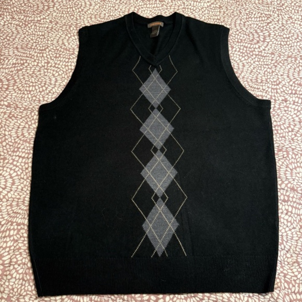 Dockers Black and Gray V-Neck Sweater Vest